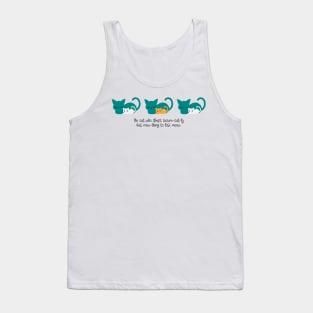 Cute Sleeping Cat Pattern and Quotes IV Tank Top